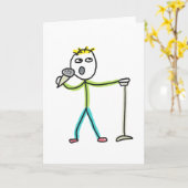 Stand-upcomedy-stokmannetje Kaart (Gele Bloem)