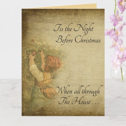  stand van de nacht voor Kerstmis Kaart (Orchidee)