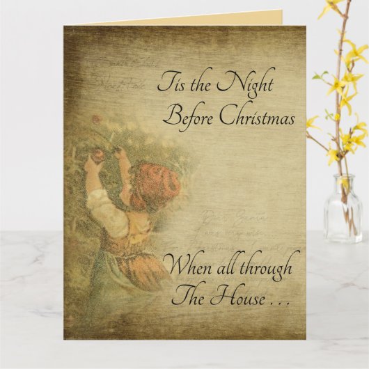  stand van de nacht voor Kerstmis Kaart (Gele Bloem)