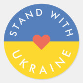 Stand van de Oekraïense anti-oorlogsprotesten tege Ronde Sticker (Voorkant)