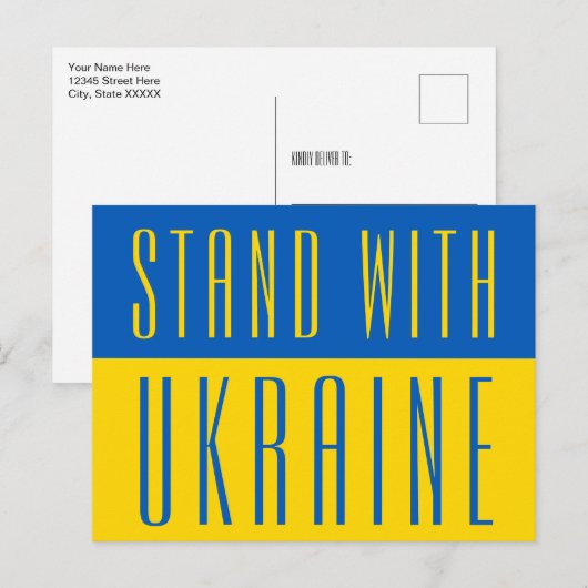 Stand van zaken met blauw gele Briefkaart in Oekra (Voorkant / Achterkant)