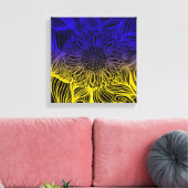 Stand van zaken met de abstracte zonnebloem in Oek Canvas Afdruk (Insitu (Woonkamer))