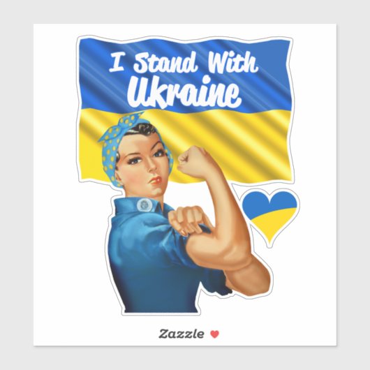 Stand van zaken met de  Rosie-vlag in Oekraïne Gro Sticker (Vel)