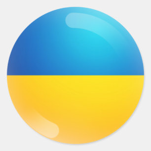 Stand van zaken met Oekraïne Oekraïense vlagge Ronde Sticker