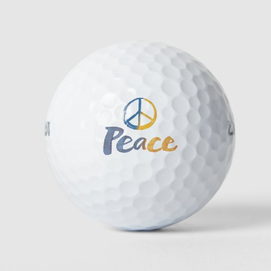 Stand van zaken met Oekraïne - PEACE-symbool Golf  Golfballen (Voorkant)