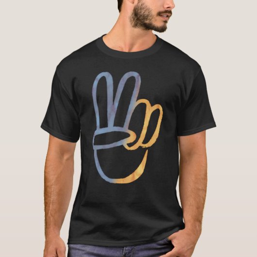 Stand van zaken met Oekraïne - PEACE-symbool tegen T-shirt (Voorkant)
