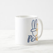 Stand van zaken met Oekraïne - PEACE-symbool V-Sig Koffiemok (Voorkant rechts)