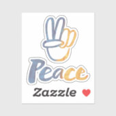 Stand van zaken met Oekraïne - PEACE-symbool V-Sig Sticker (Vel)