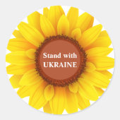 Stand van zaken met Oekraïne Sunflower Ronde Sticker (Voorkant)