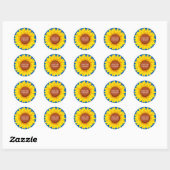 Stand van zaken met Oekraïne Sunflower Ronde Sticker (Vel)