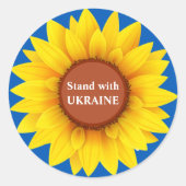 Stand van zaken met Oekraïne Sunflower Ronde Sticker (Voorkant)
