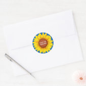 Stand van zaken met Oekraïne Sunflower Ronde Sticker (Envelop)
