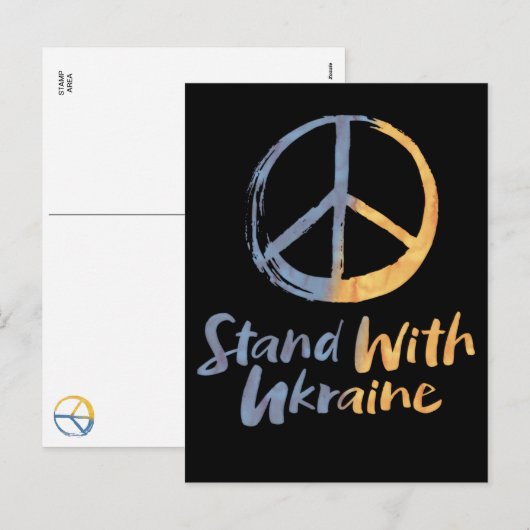 Stand van zaken met Oekraïne - Symbool voor PEACE- Feestdagenkaart (Voorkant / Achterkant)