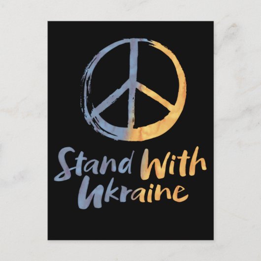 Stand van zaken met Oekraïne - Symbool voor PEACE- Feestdagenkaart (Voorkant)