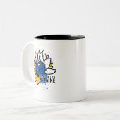 Stand van zaken met Oekraïne Tweekleurige Koffiemok (Voorkant links)