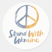 Stand van zaken met Oekraïne - VREDESSymbool Ronde Sticker (Voorkant)