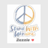 Stand van zaken met Oekraïne - VREDESSymbool Sticker (Vel)