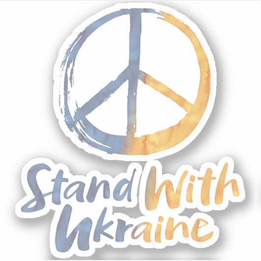 Stand van zaken met Oekraïne - VREDESSymbool Sticker (Voorkant)