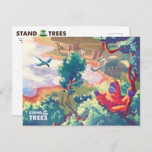 Stand voor Briefkaart bomen (Voorkant / Achterkant)