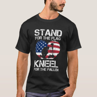 Stand voor vlag kniel voor gevallen patriottische t-shirt