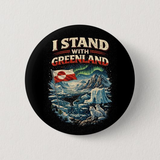 Stand with Greenland Ronde Button 5,7 Cm (Voorkant)