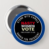 Stand With Kamala HARRIS voor President Round Ronde Button 4,0 Cm (Voorkant /achterkant)