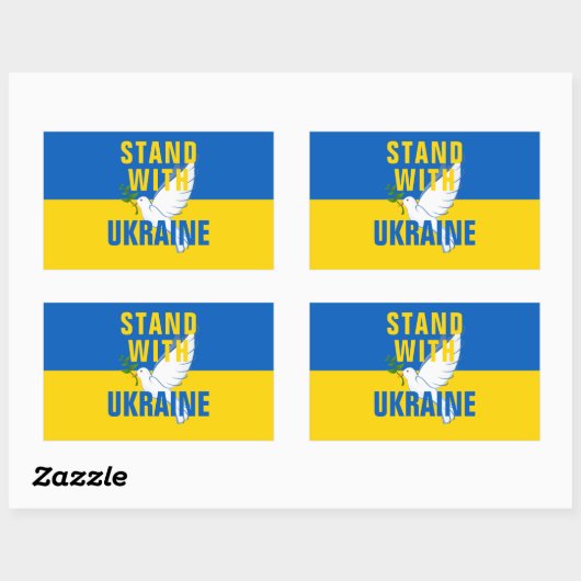 Stand With Oekraïne Rechthoekige Sticker (Vel)