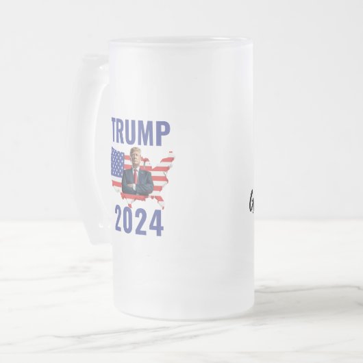 Stand with Trump: Gear Up for 2024! Matglas Bierpul (Voorkant links)