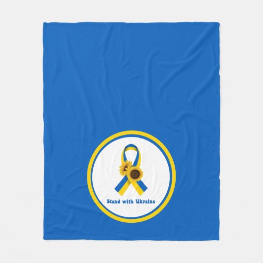 Stand With Ukraine Support Ribbon Fleece Deken (Voorkant)
