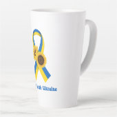 Stand With Ukraine Support Ribbon Latte Mok (Rechterhoek)