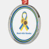 Stand With Ukraine Support Ribbon Metalen Ornament (Links)