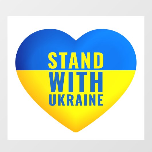 Stand with Ukraine. UKRAINE support. Raamsticker (Vel)