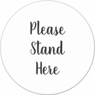 Stand zes voet uit elkaar COVID 19 grote vloercirk Sticker