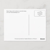 STAND, ZING, LEVEN! Briefkaart van April McCallum (Achterkant)