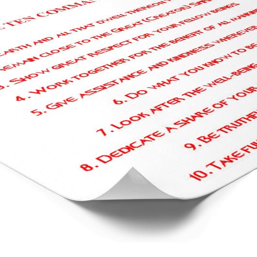 Standaard 10 geboden Poster (Hoek)