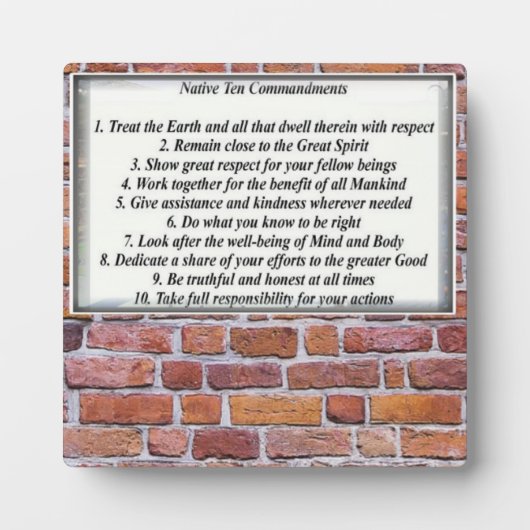 Standaard 10 geboden Tabletop Plaque met Easel Fotoplaat (Voorkant)