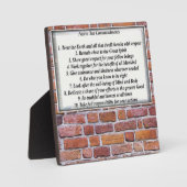 Standaard 10 geboden Tabletop Plaque met Easel Fotoplaat (Voorkant)