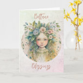 Standaard, 12,7 x 17,8 cm gevouwen Wenskaart Kaart (Gele Bloem)