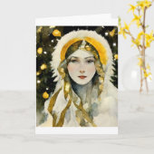 Standaard, 13 x 18 cm dubbelgevouwen wenskaart kaart (Gele Bloem)