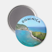 Standaard, 2¼ inch ronde magneet - DOMINICA (Voorkant / Achterkant)