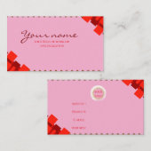 Standaard, 3,5-inch x 2,0-inch elegante roze en ro visitekaartje (Voorkant / Achterkant)