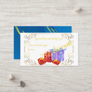 Standaard 3,5 x 2,0-inch Discount Kaart Kortingskaartje