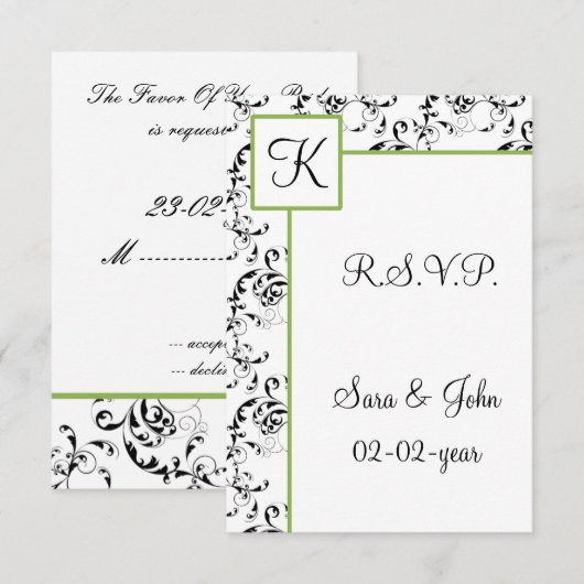 standaard 3,5 x 5 RSVP kaartje (Voorkant / Achterkant)