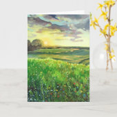 Standaard, 5" x 7" gevouwen Wenskaart BLANK Kaart (Gele Bloem)