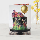 Standaard, 5" x 7" Vouwkaart Kaart (Gele Bloem)