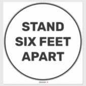 Standaard 6 feet naast eenvoudige grote vloercirke sticker (Vel)