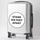 Standaard 6 feet naast eenvoudige grote vloercirke sticker (Koffer)