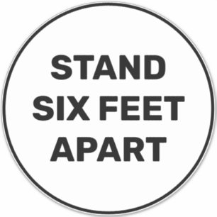Standaard 6 feet naast eenvoudige grote vloercirke sticker