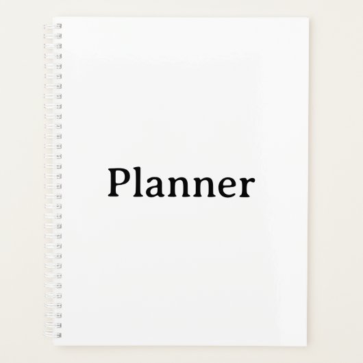 Standaard 8,5" x 11" harde kaft, Witte spiraal Planner (Voorkant)