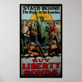  standaard achter de jongens in de Trenches Poster (Voorkant)